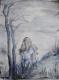 MÃ¤dchen im Mondschein - Helen Lang - Aquarell auf Papier - Landschaft-MÃ¤dchen - 