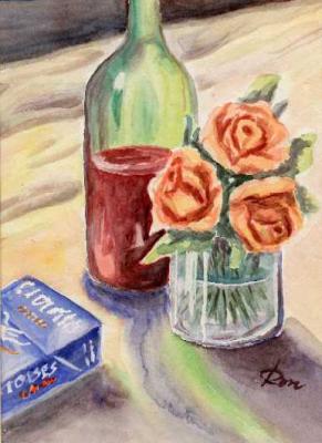 Stilleben mit Weinflasche (2000) -Ronald Kötteritz - Ronald Kötteritzsch - Array auf Array - Array - Stilleben mit Weinflasche (2000) -Ronald Kötteritz - Ronald Kötteritzsch - Array auf Array - Array -