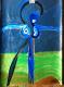 Frau am Kreuz - Dennis Weiss - Acryl auf Papier - Abstrakt-Religion-Erotik - Abstrakt