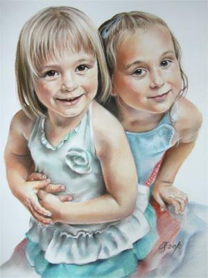 Portrait in Pastell,2 Personen - Olga Sarabarina - Array auf Array - Array - Array Portrait in Pastell,2 Personen - Olga Sarabarina - Array auf Array - Array - Array